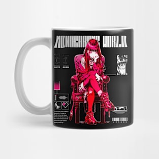 Monochrome World Cyberpunk Anime Design Mug